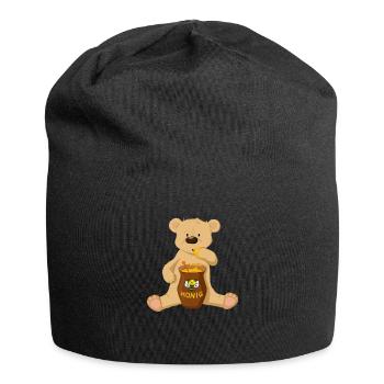 Bär mit Honig - Jersey-Beanie - Schwarz - Vorne