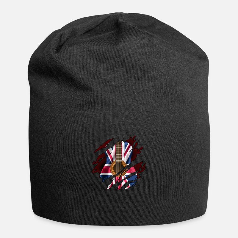 Drapeau de guitare britannique à l'intérieur - Bonnet en jersey - noir