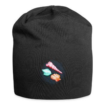 Coquillages mer et sable plage vacances nouveauté amant - Bonnet en jersey - noir - Devant