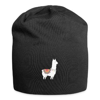 Lama - Jersey-Beanie - Schwarz - Vorne