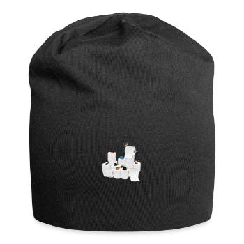 Vögel in Toilettenpapier - Jersey-Beanie - Schwarz - Vorne