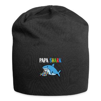 Papa Shark Autism - Jersey Beanie - black - Front