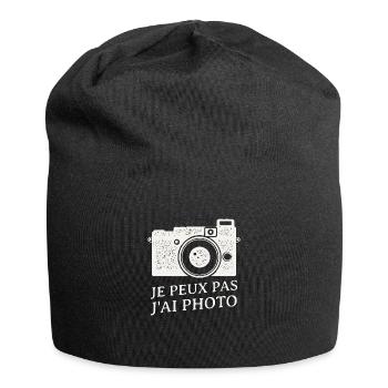 Je peux pas j'ai photo - Vintage photo - Bonnet en jersey - noir - Devant