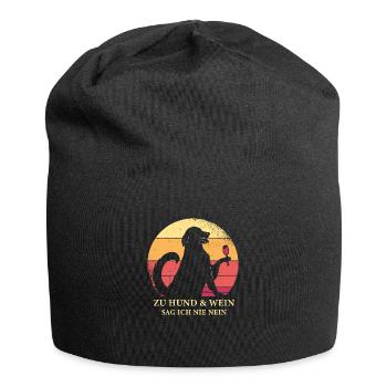 Zu Hund und Wein sag ich nie nein Hunde freund - Jersey-Beanie - Schwarz - Vorne
