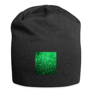 Sparkling Green Glitter - Jersey Beanie - black - Front