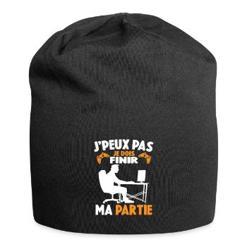 Attends Je Dois Finir Ma Partie Cadeau Geek - Bonnet en jersey - noir - Devant