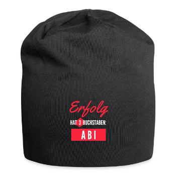 Erfolg hat 3 Buchstaben: Abi - Jersey-Beanie - Schwarz - Vorne