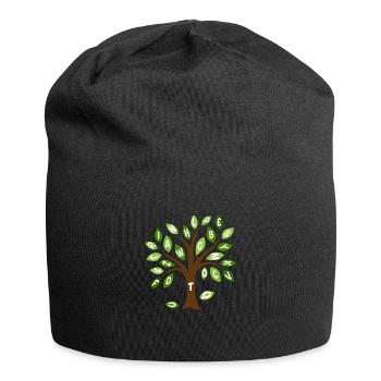 Alphabet leaf tree - Jersey Beanie - black - Front