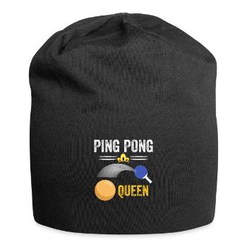 queen of ping-pong - ping pong queen - Jersey Beanie - black - Front