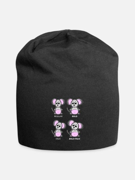 Grafiker Maus - Typografie-Erklärung - Jersey-Beanie - Schwarz