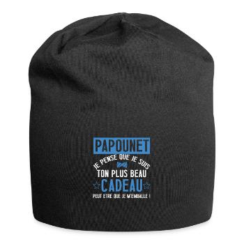 Papounet je pense que je suis ton plus beau cadeau - Bonnet en jersey - noir - Devant