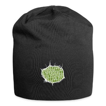 dobermann spruch vegetarier lieben quarter horse - Jersey-Beanie - Schwarz - Vorne