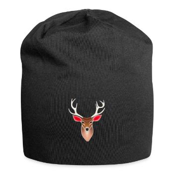 Deerhead in autumn Deer Antlers Goat Fawn 3 - Jersey Beanie - black - Front
