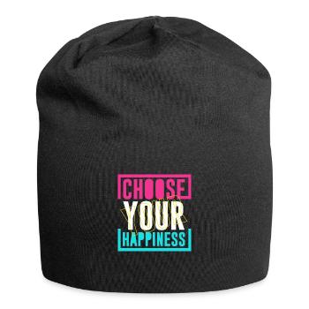 Choisissez le bonheur - Bonnet en jersey - noir - Devant