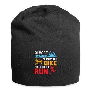 Almost drowned crashed the bike puked on run Triat - Jersey Beanie - black - Front