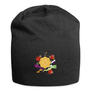 Energie und Lebensfreude - Jersey-Beanie - Schwarz - Vorne