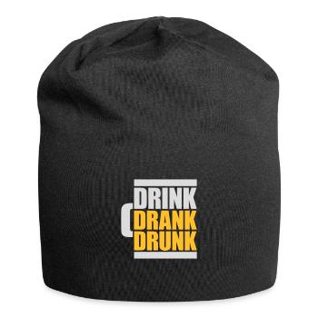 drink drank drunk Zitat - Jersey-Beanie - Schwarz - Vorne