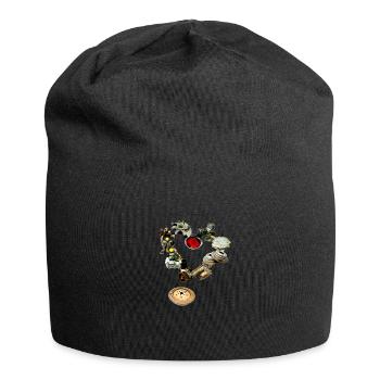 Autoteile-Herz - ein Herz für gebrauchte Autoteile - Jersey-Beanie - Schwarz - Vorne