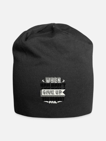 WENN DU NICHT AUFGIBST, KANNST DU NICHT SCHEITERN - Jersey-Beanie - Schwarz