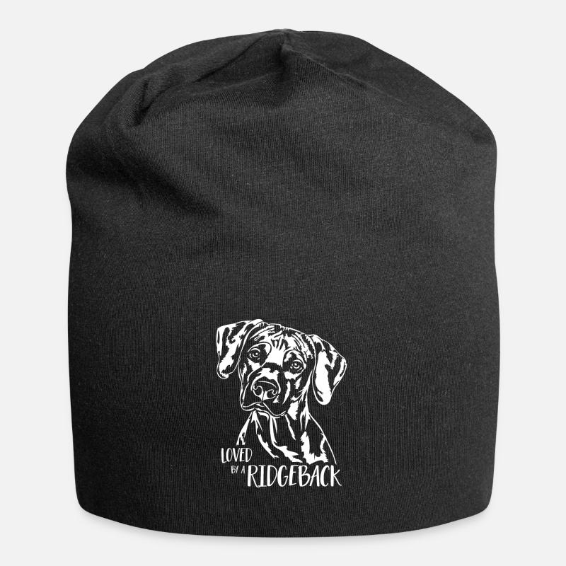 Loved by a Ridgeback Hunde Rhodesian Ridgeback - Jersey-Beanie - Schwarz
