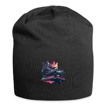 Science Fiction Pop-Art Spaceship of the Future - Jersey Beanie - black - Front
