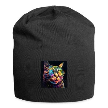 Acid Katze House Musik Raven Feiern Party Festival - Jersey-Beanie - Schwarz - Vorne