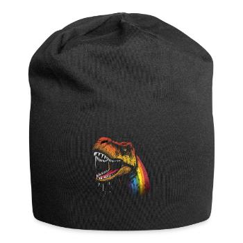 Regenbogen-Hals Tyrannosaurus - Jersey-Beanie - Schwarz - Vorne