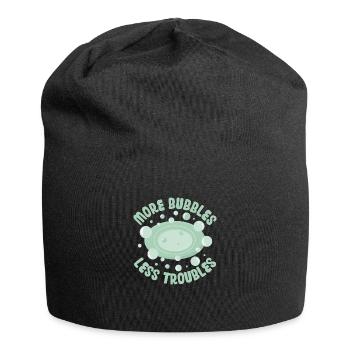 Plus de bulles Moins de problèmes Savonnier de fabrication de savon - Bonnet en jersey - noir - Devant