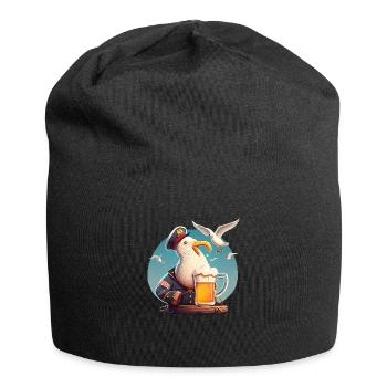 Lutsiger Captain Seagull avec de la bière - Bonnet en jersey - noir - Devant