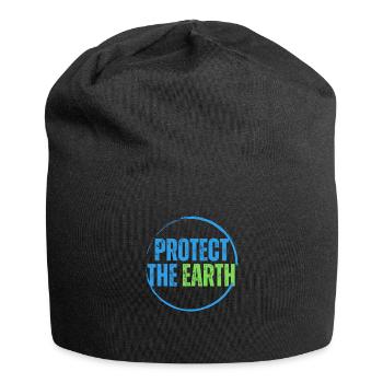 Schützen Sie den Planeten - Jersey-Beanie - Schwarz - Vorne