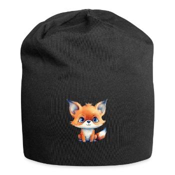 Fuchs Kulleraugen Aquarell Waldtier - Jersey-Beanie - Schwarz - Vorne