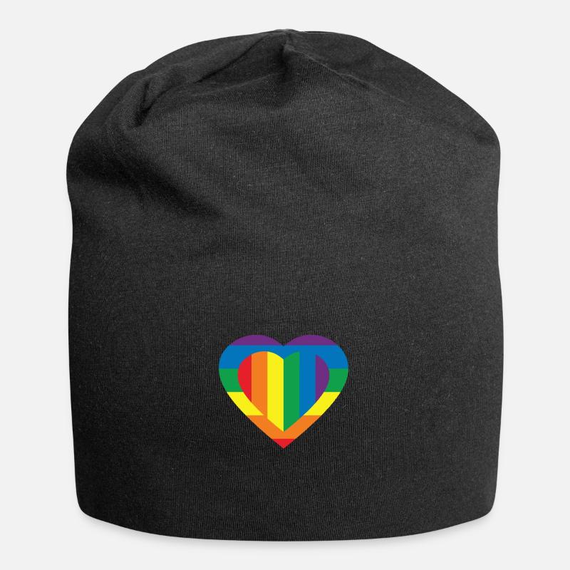 COULEUR DRAPEAU LGBT - Bonnet en jersey - noir