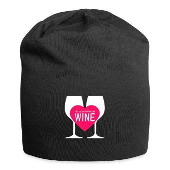 Partner in wine - Jersey-Beanie - Schwarz - Vorne