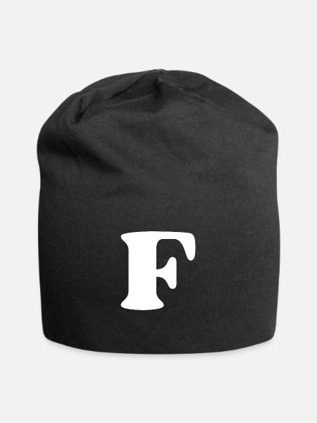 Lettre f - Bonnet en jersey - noir