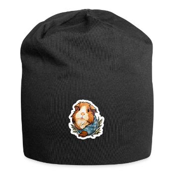 Cochon d’Inde avec habit de neige - Bonnet en jersey - noir - Devant