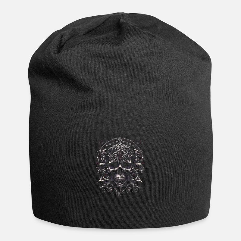 Majesté crâne baroque - Bonnet en jersey - noir