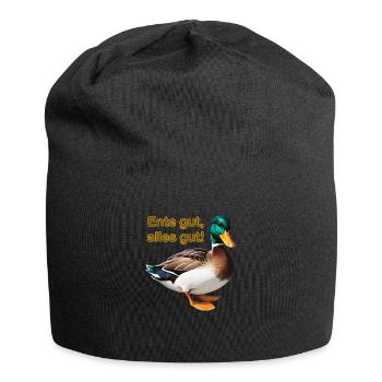 Ente gut, alles gut! - Jersey-Beanie - Schwarz - Vorne
