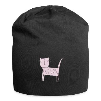 Cat relief pink - Jersey Beanie - black - Front