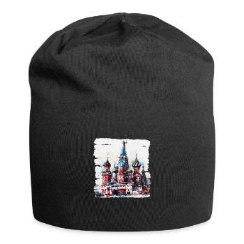 Die Basilius-Kathedrale, ein berühmtes Wahrzeichen - Jersey-Beanie - Schwarz - Vorne