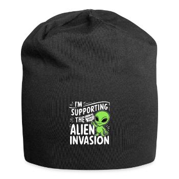 Alien Invasion - Humor - Jersey Beanie - black - Front