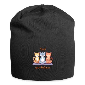 Trouvez votre équilibre « Yoga Cats » - Bonnet en jersey - noir - Devant