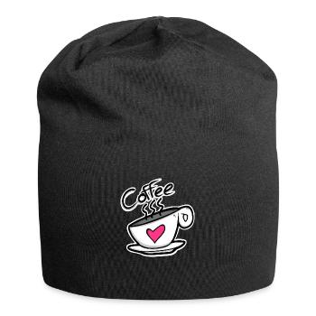 Cœur de café – la caféine servie avec amour ! - Bonnet en jersey - noir - Devant