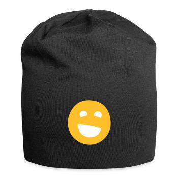 Lachendes Gesicht zweifarbig - Jersey-Beanie - Schwarz - Vorne