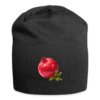 Granatapfel - Jersey-Beanie - Schwarz - Vorne