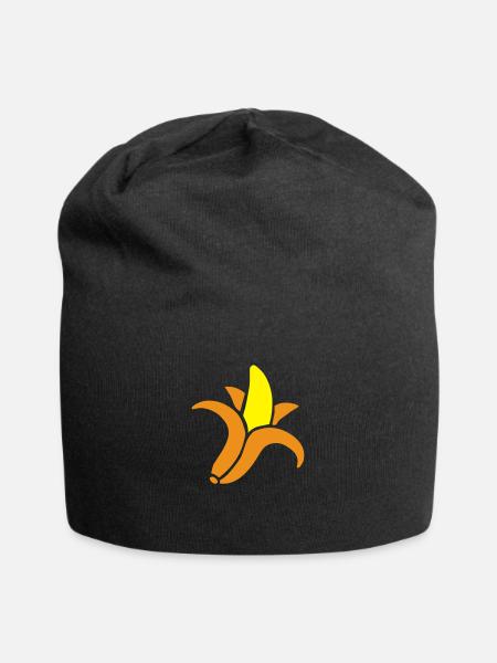 banane - fruit - Bonnet en jersey - noir