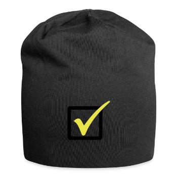 Abgehakt / Haken / Richtig 2c - Jersey-Beanie - Schwarz - Vorne