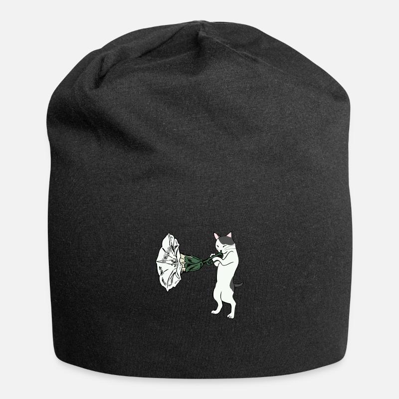 Trompeten Katze - Jersey-Beanie - Schwarz