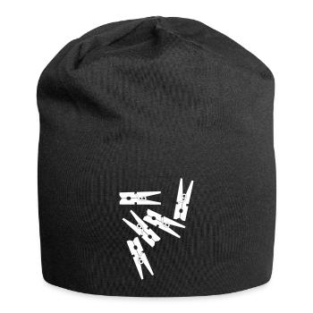 Clothespins white - Jersey Beanie - black - Front