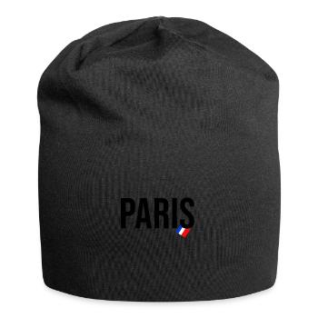 Paris Frankreich Liebesstadt blaue weiße rote Fahne - Jersey-Beanie - Schwarz - Vorne