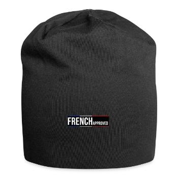 Französisch genehmigt Frankreich blau weiß rot Flagge - Jersey-Beanie - Schwarz - Vorne